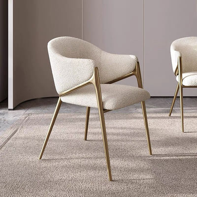 acheter Chaises de restaurant rembourrées en or Chaises de salle à manger rembourrées en blanc avec des jambes en acier fabrication en ligne