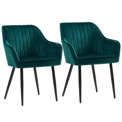 acheter Cuisine Nordique Vert foncé Chaises à manger rembourrées avec bras fabrication en ligne