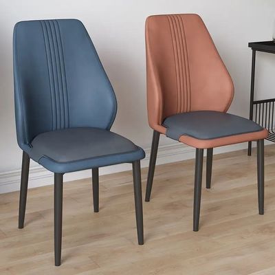 acheter Chaises à manger rembourrées sur mesure Chaise à manger rembourrée en cuir intérieur orange fabrication en ligne