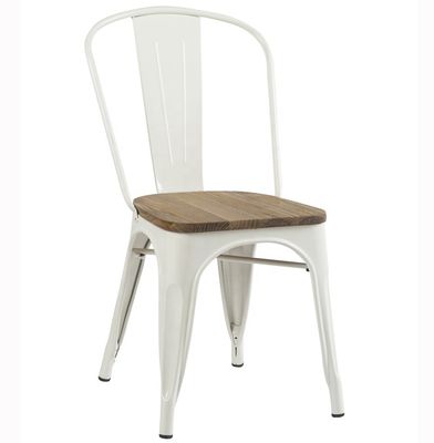 acheter Chaise de salle à manger Tolix chaise de restaurant en métal empilable avec siège en bois fabrication en ligne