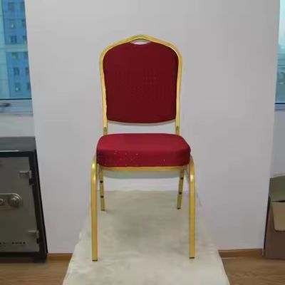 acheter Élégance d'or métallique empilé en tissu rouge coussin d'hôtel banquet chaises pour mariage de fête fabrication en ligne