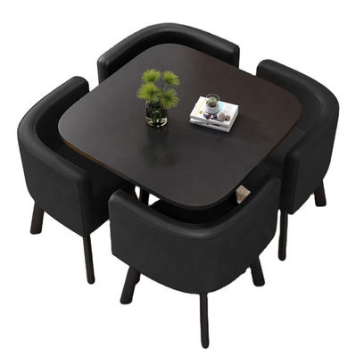 Table à manger carrée noire 4 petits sièges table de cuisine carrée avec 4 chaises