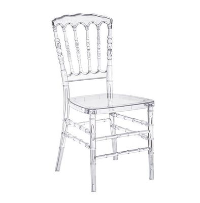 Chaise Chiavari en résine transparente à dos haut Nepoleon Crystal Chaises Chiavari