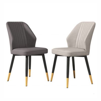 Chaise à manger en cuir synthétique grise rembourrée pour café français