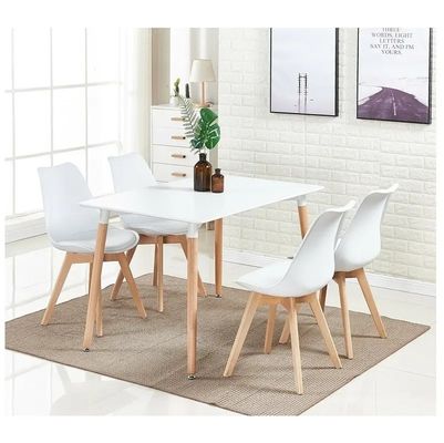 Chaises de salle à manger en plastique personnalisées Ensemble de 4 chaises blanches en plastique