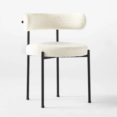 Chaise de cuisine à boucle blanche réglable avec des jambes en fer métallique Meuble de cuisine moderne