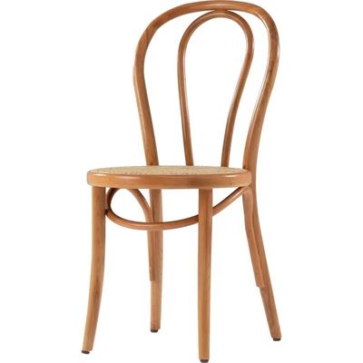 Chaises à manger en bois et en rotin