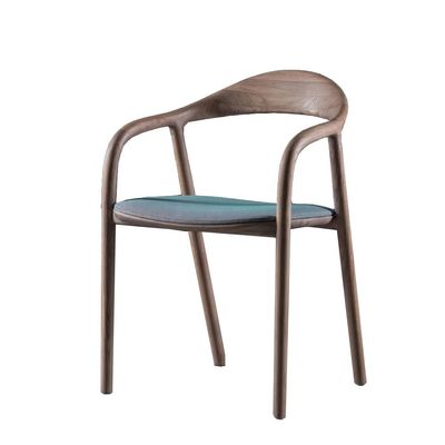 Chaises à manger en bois massif en bois foncé chaises à manger en bois foncé avec coussin en tissu en cuir