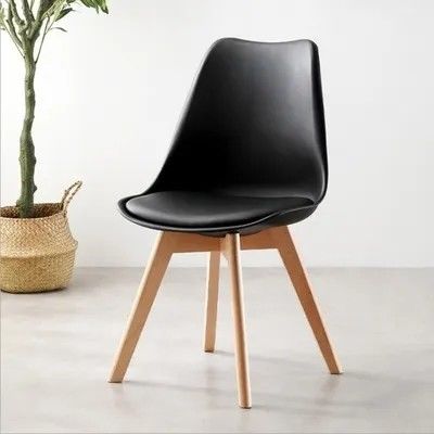 OEM Chaises de salle à manger noires en plastique Mid Century Chair en plastique moulé sur mesure