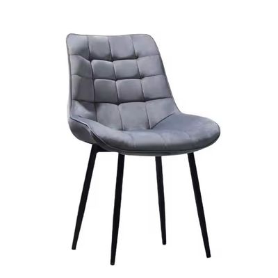 Chaises de salle à manger rembourrées gris bleu rose Pieds métalliques pour restaurant