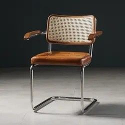 Chaises à manger de canne de café personnalisées avec cadre en acier inoxydable