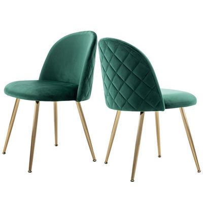 Chaises sans bras en velours souple rembourré à dos haut pour les sièges de restaurant moderne