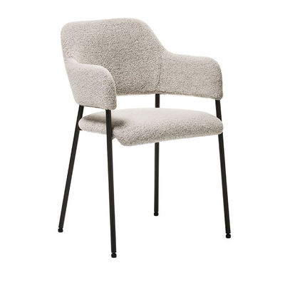 Chaise à manger en velours à jambes métalliques de couleur personnalisée pour les loisirs nordiques minimalistes à l'hôtel
