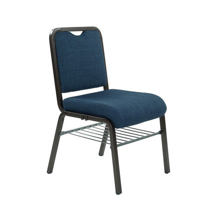 Chaises d'église grises empilables modernes d'occasion en métal et tissu pour mobilier commercial