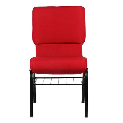 Chaise d'église empilable en métal, rembourrée et emboîtable pour auditorium, conférence et événement